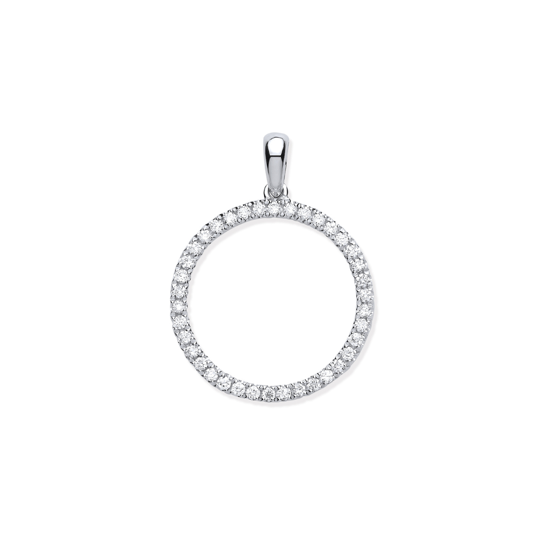 9ct White Gold 0.33ct Circle of Life Diamond Pendant