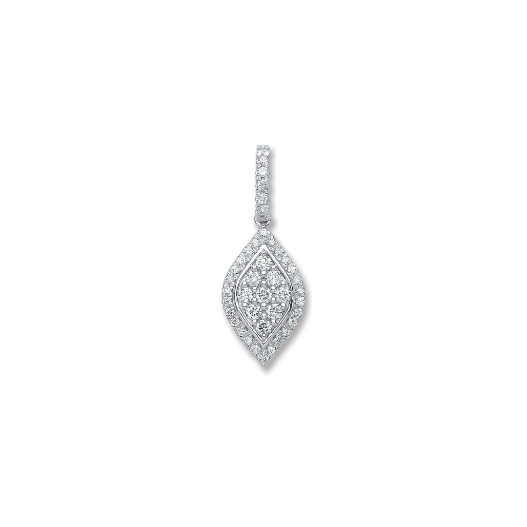 18ct White Gold 0.33ct Diamond Drop Pendant