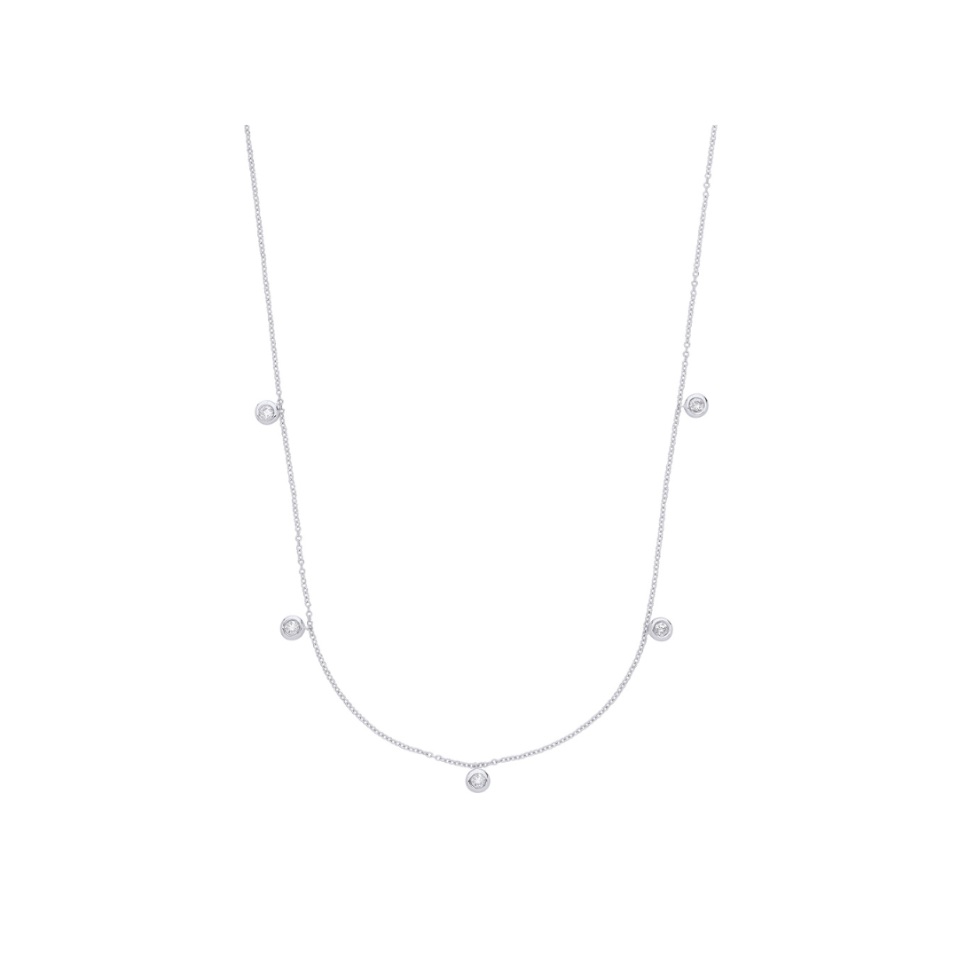 9ct White Gold Rub-Over 0.25ct Diamond Chain