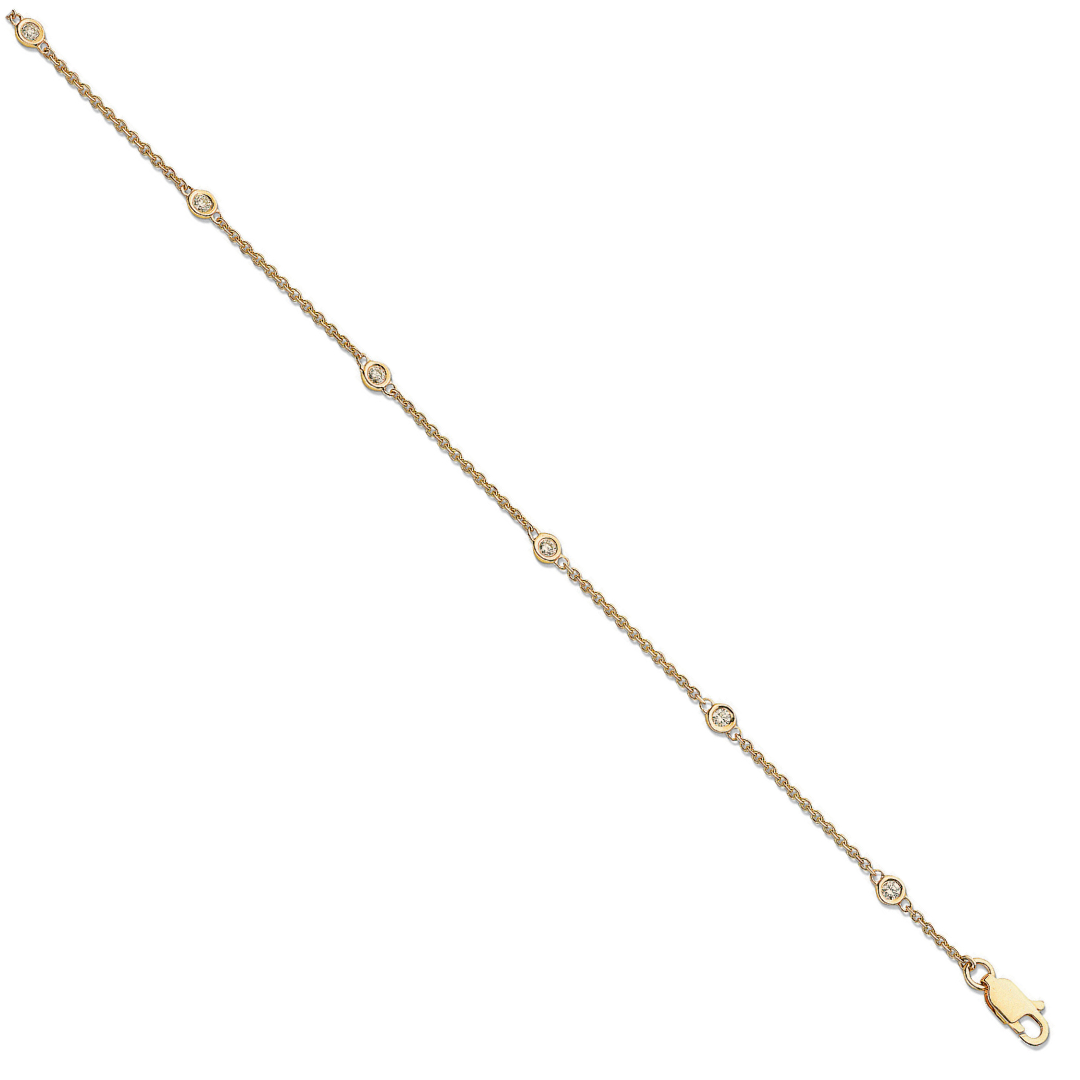 9ct Yellow Gold 0.20ct Diamond by the Yard Bracelet