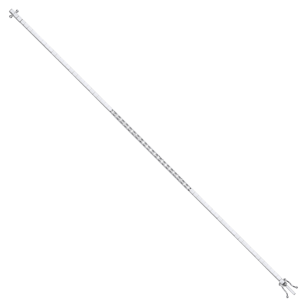 9ct White Gold Half Eternity 0.33ct Diamond Tennis Bracelet
