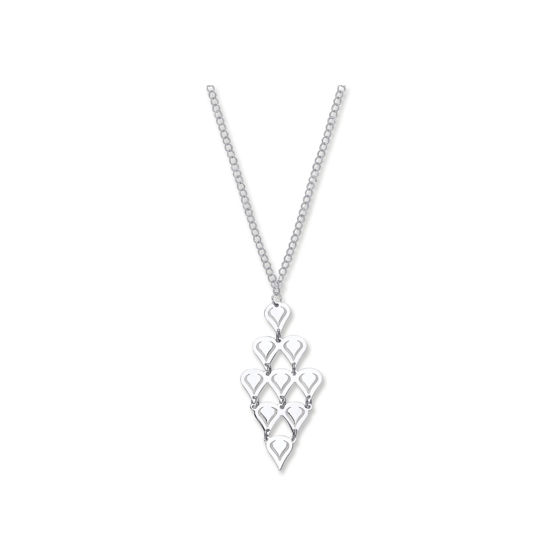 925 Sterling Silver 17" Fancy Drop Necklace