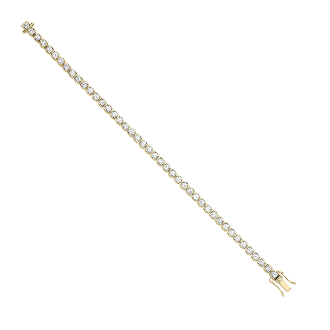 9ct Yellow Gold 3.00ct Lab Grown Diamond Tennis Bracelet WGI Certified
