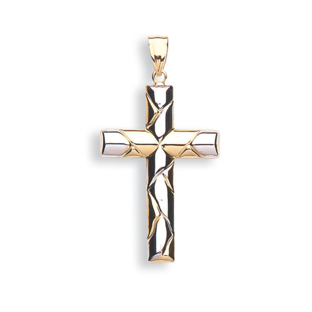 9ct White & Yellow Gold Cross