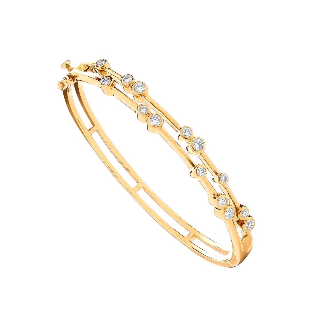 9ct Yellow Gold 1.00ct Dress Diamond Bangle