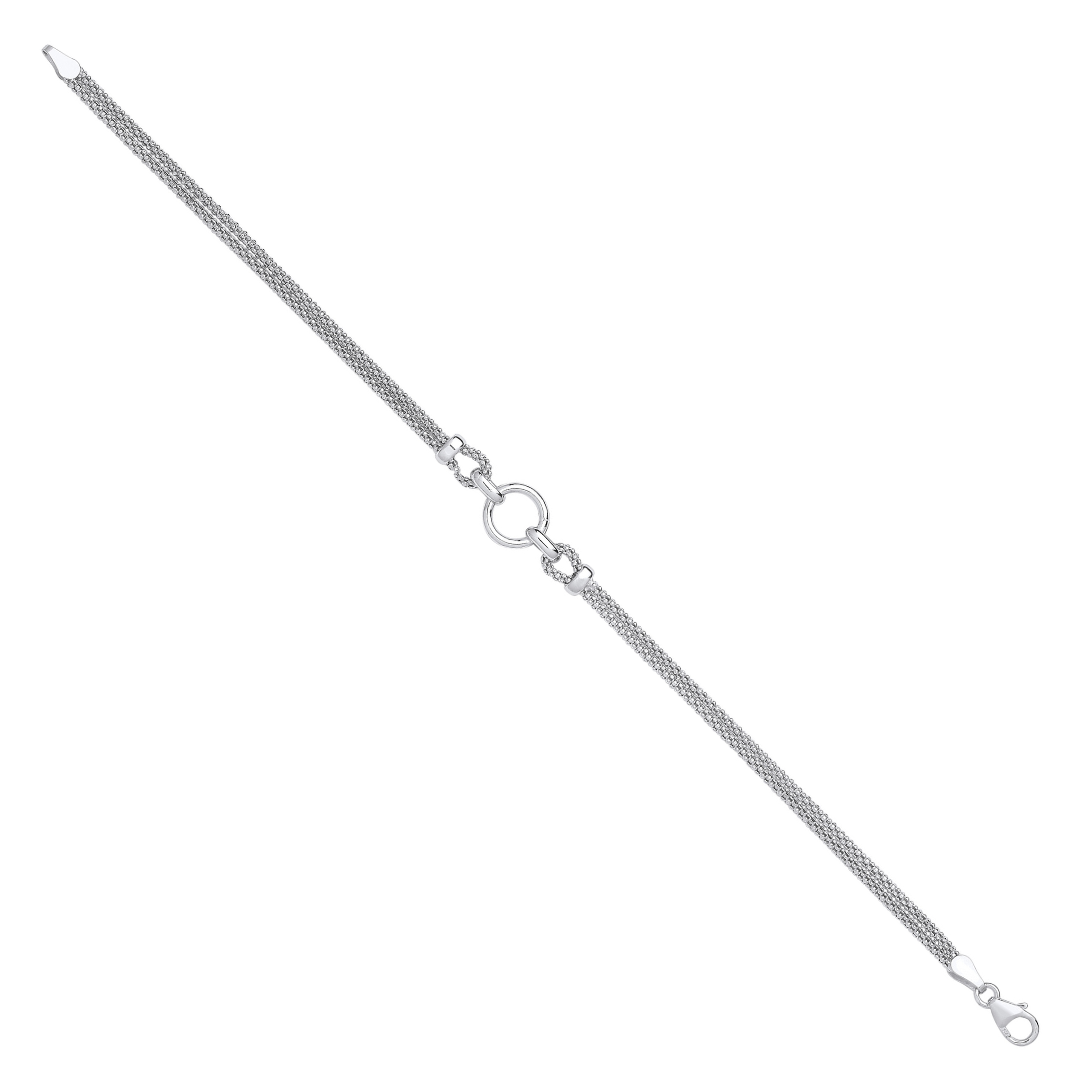 925 Sterling Silver Circle Ladies Bracelet