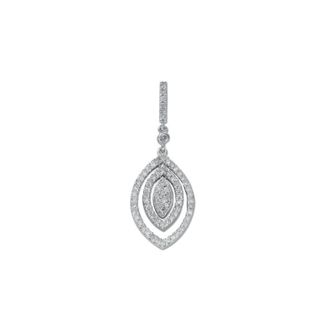 9ct White Gold 0.50ct Diamond Drop Pendant