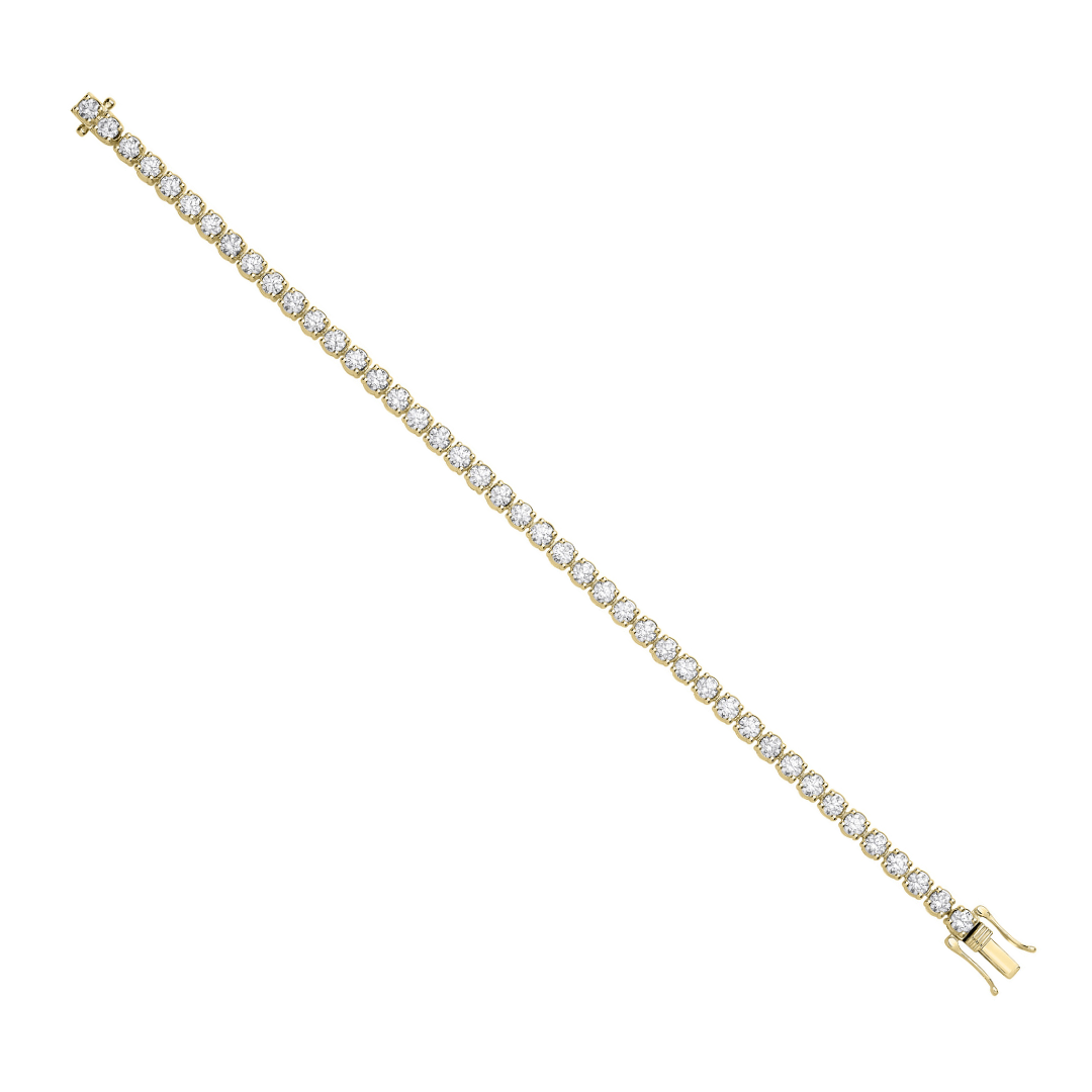 9ct Yellow Gold 7.00ct Lab Grown Diamond Tennis Bracelet WGI Certified