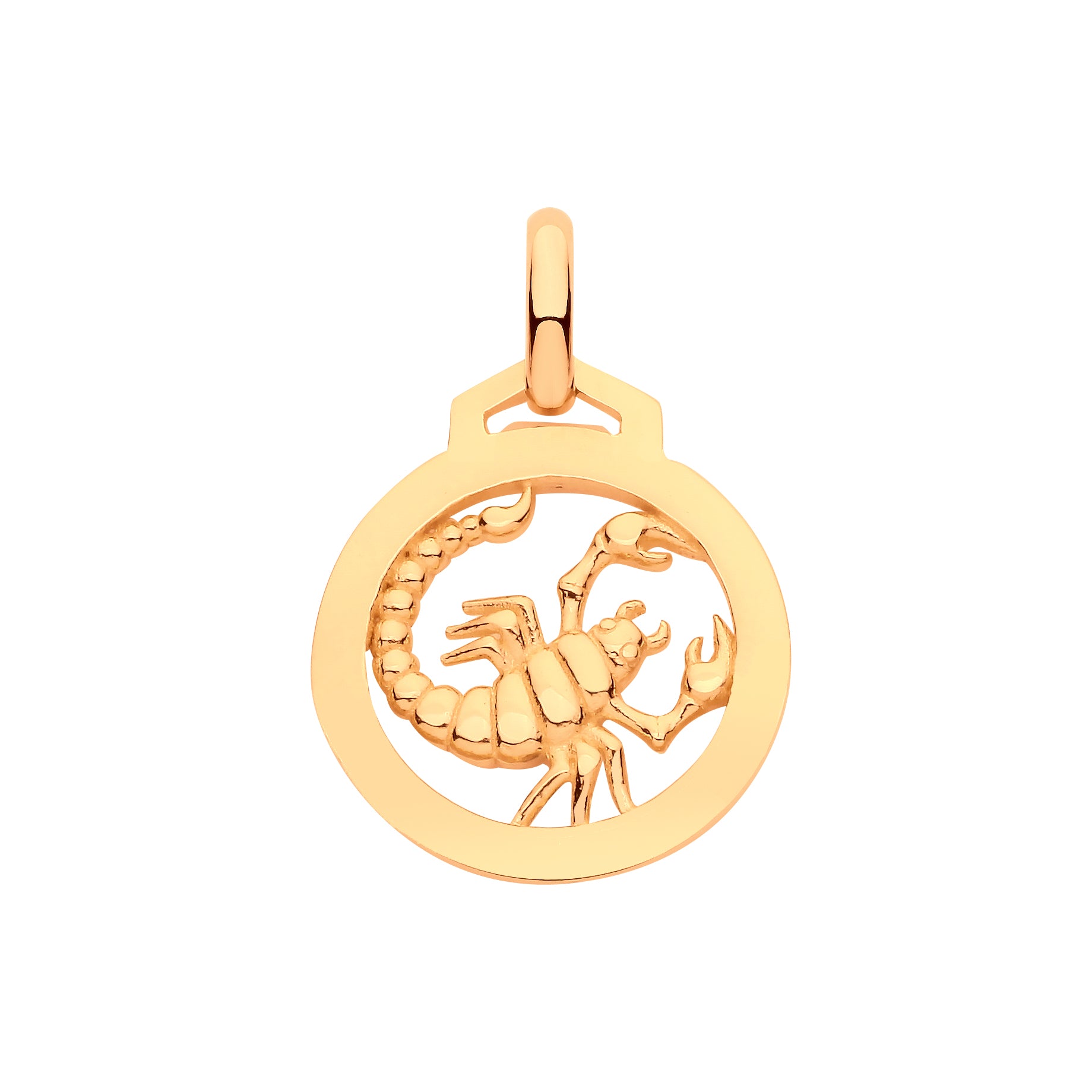 9ct Yellow Gold Round Zodiac Pendant SCORPIO