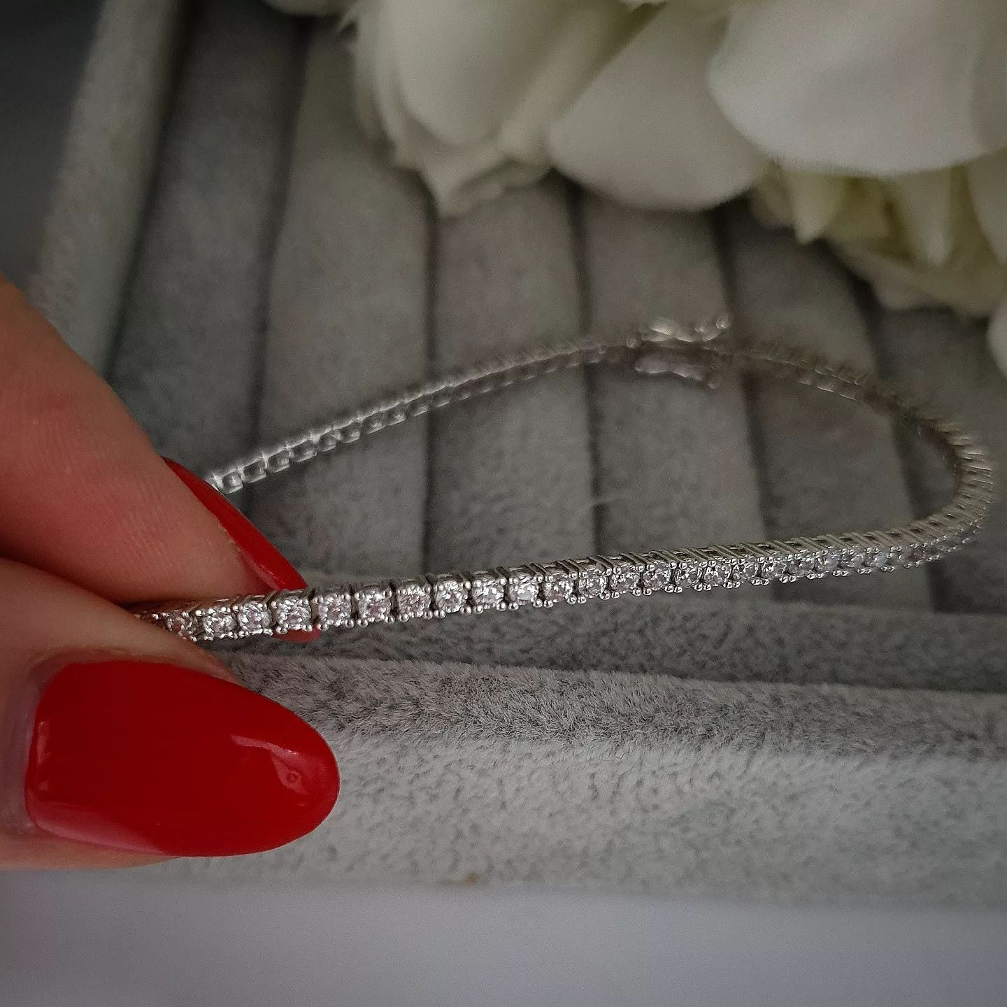 925 Sterling Silver Cubic Zirconia Tennis Bracelet