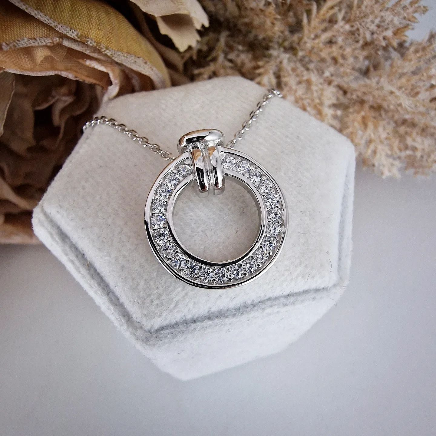 925 Sterling Silver Cz Circle Of Life Pendant with 18" Chain J-Jaz