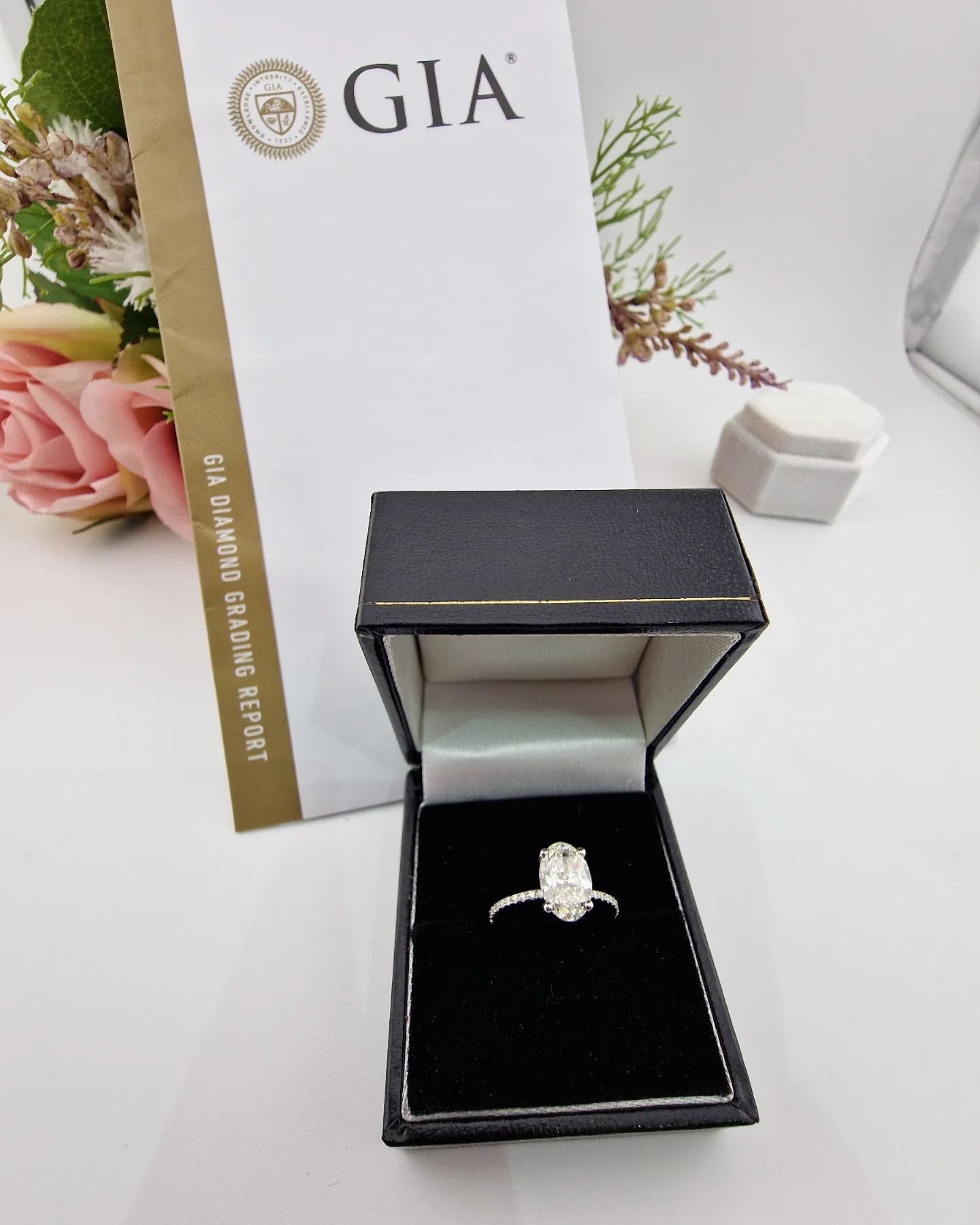 Platinum 1.79ct I SI2 Oval GIA Certified Diamond Ring
