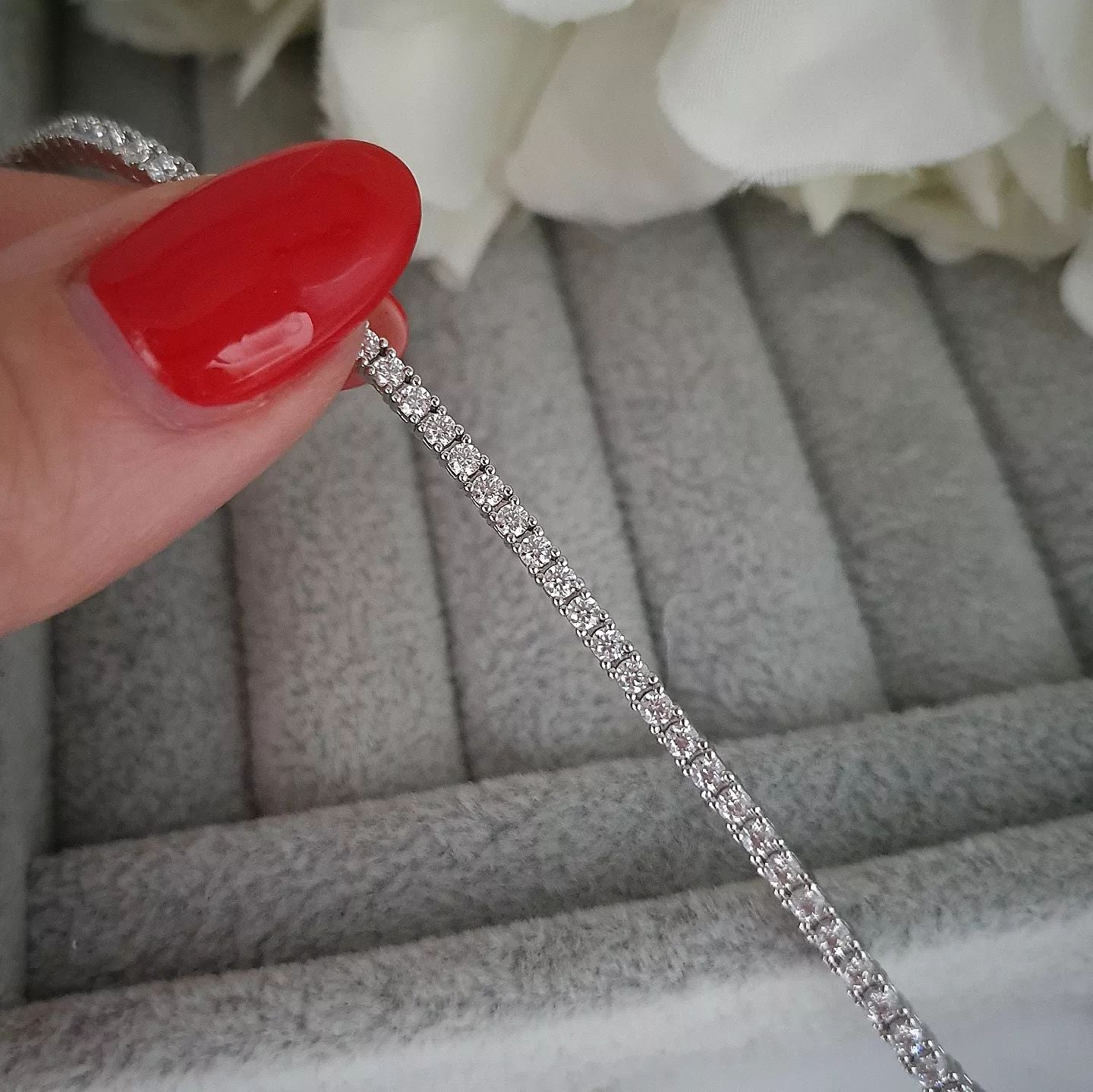 925 Sterling Silver Cubic Zirconia Tennis Bracelet