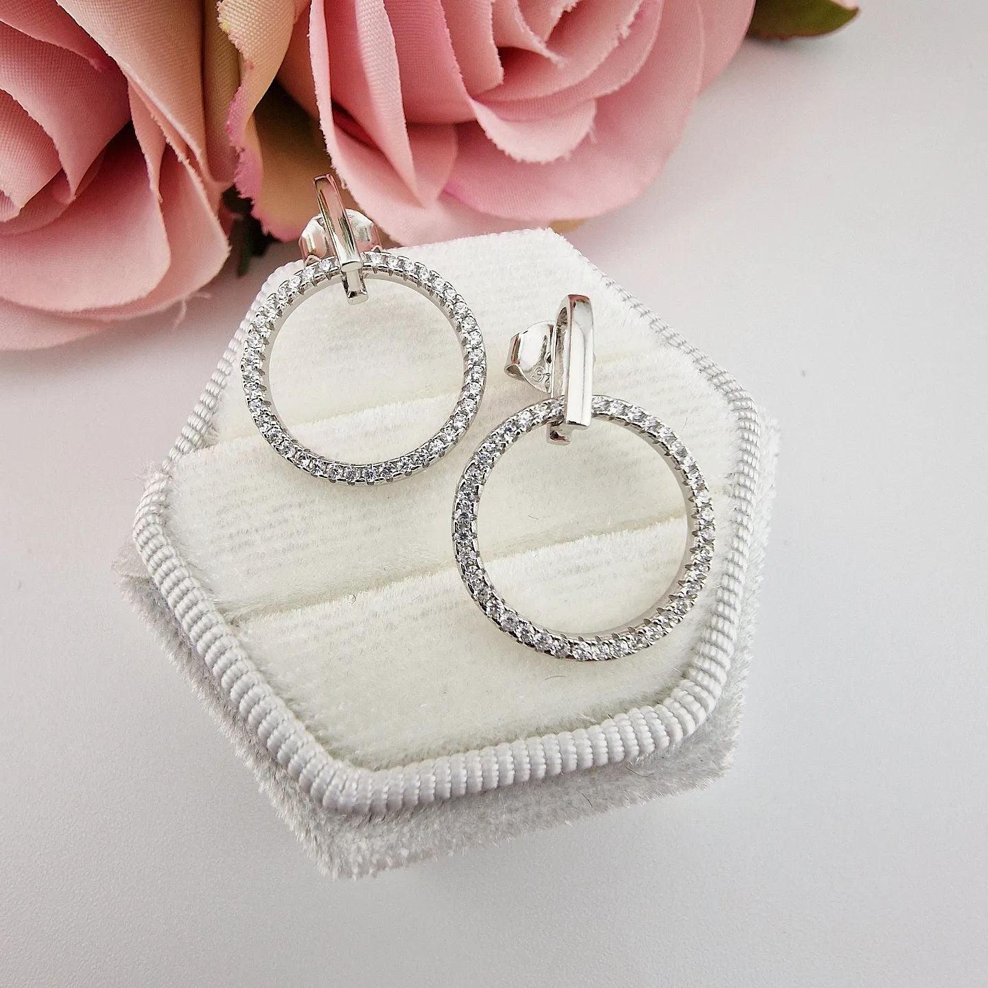 925 Sterling Silver Circle of Life Drop Earrings