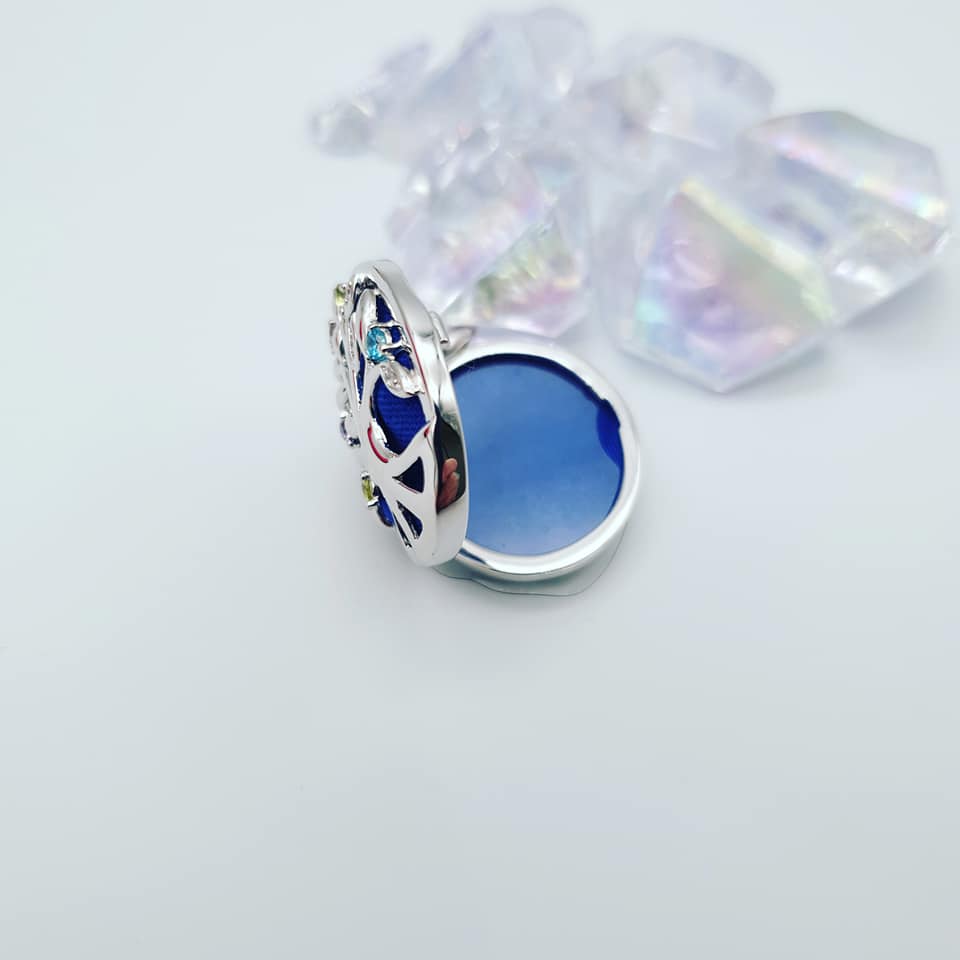 925 Sterling Silver Oval Tree of Life Locket with Multi Colour Cz's with Chain