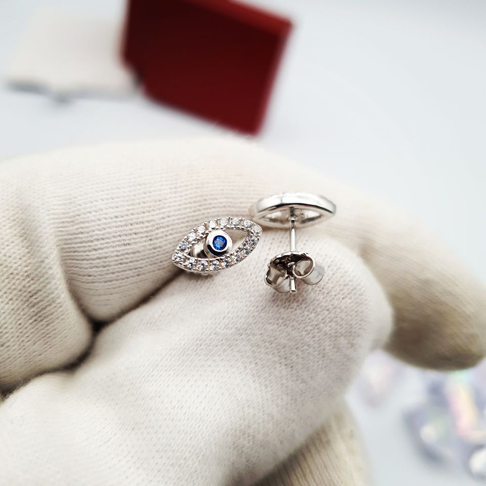 925 Sterling Silver Eye Studs