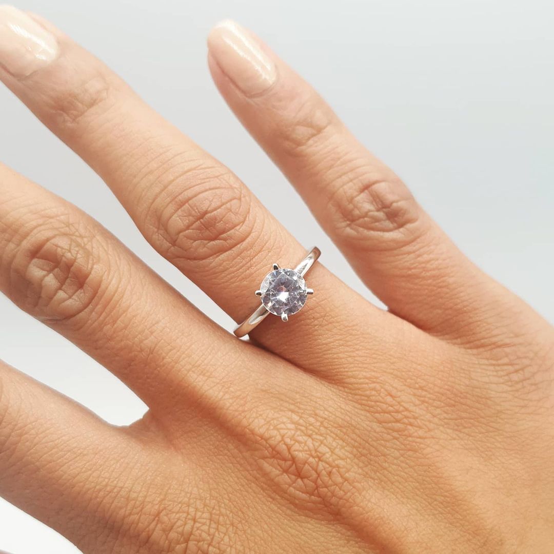 925 Sterling Silver 1.5ct CZ Solitaire Engagement Ring