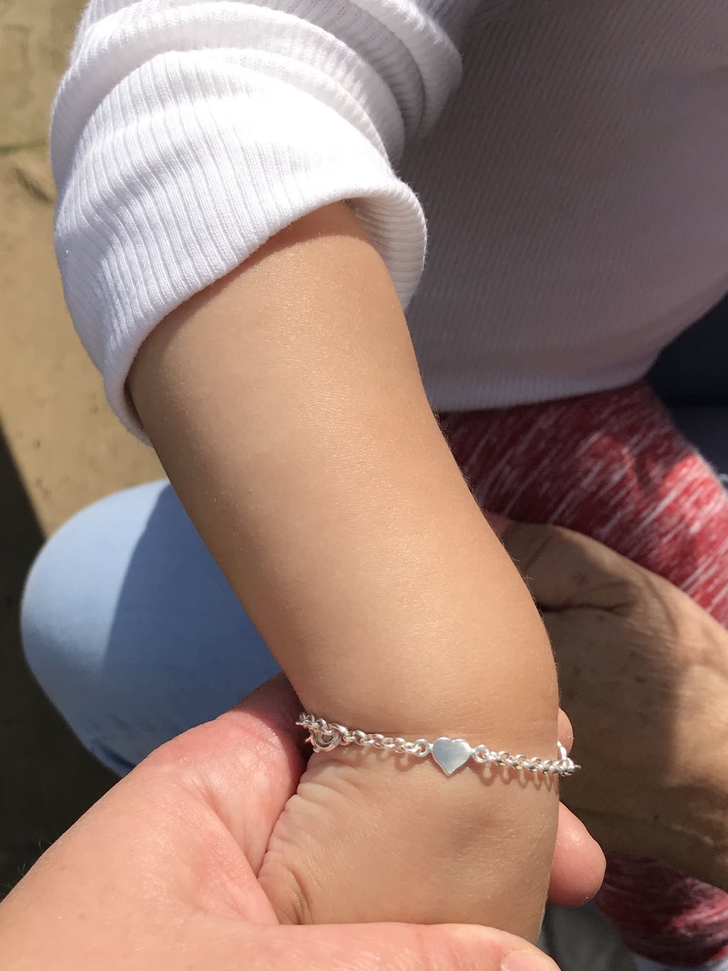 925 Sterling Silver Hearts Baby 6" Bracelet