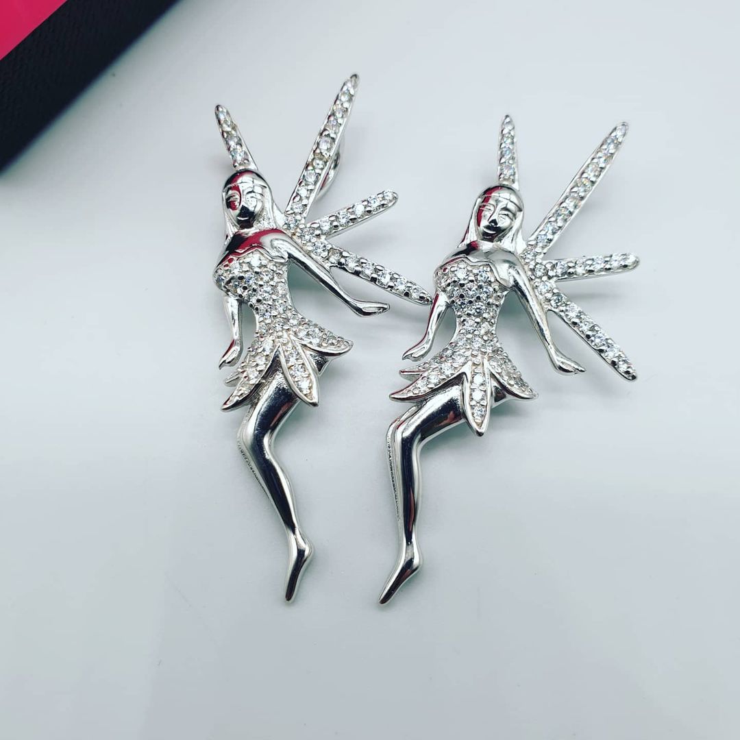 925 Sterling Silver Cz Fairy Pendant with Chain