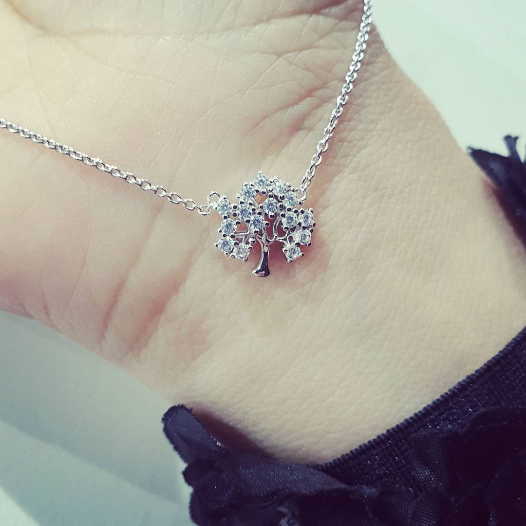 925 Sterling Silver Tree Of Life Cubic Zirconia Pendant with Chain