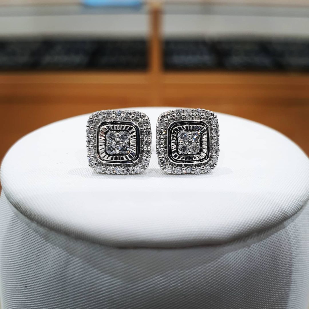 9ct Diamond Milled Bezel 0.33ct Diamond Earrings