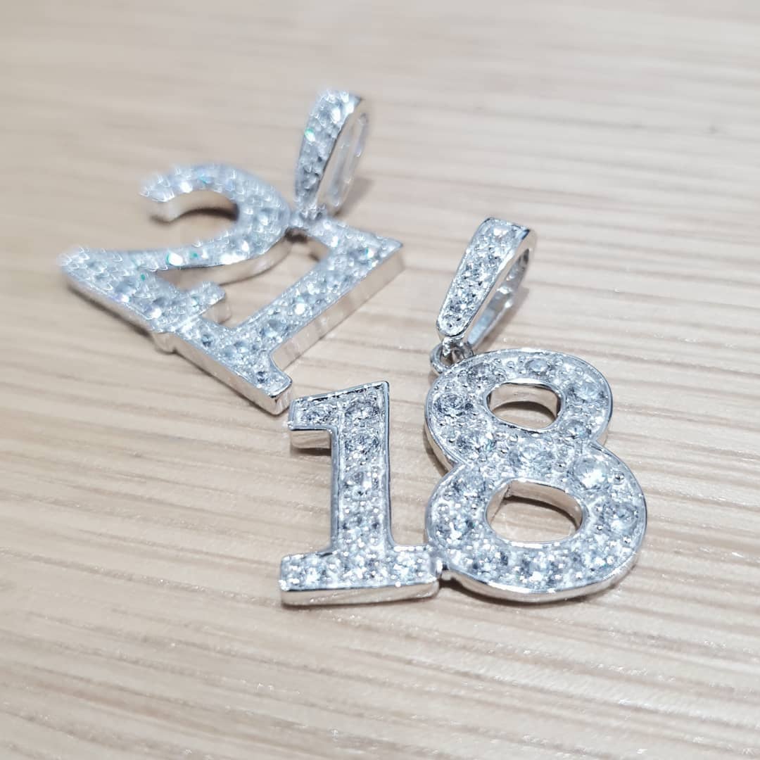 925 Sterling Silver Pave Set Cz 18 Drop Pendant with Chain