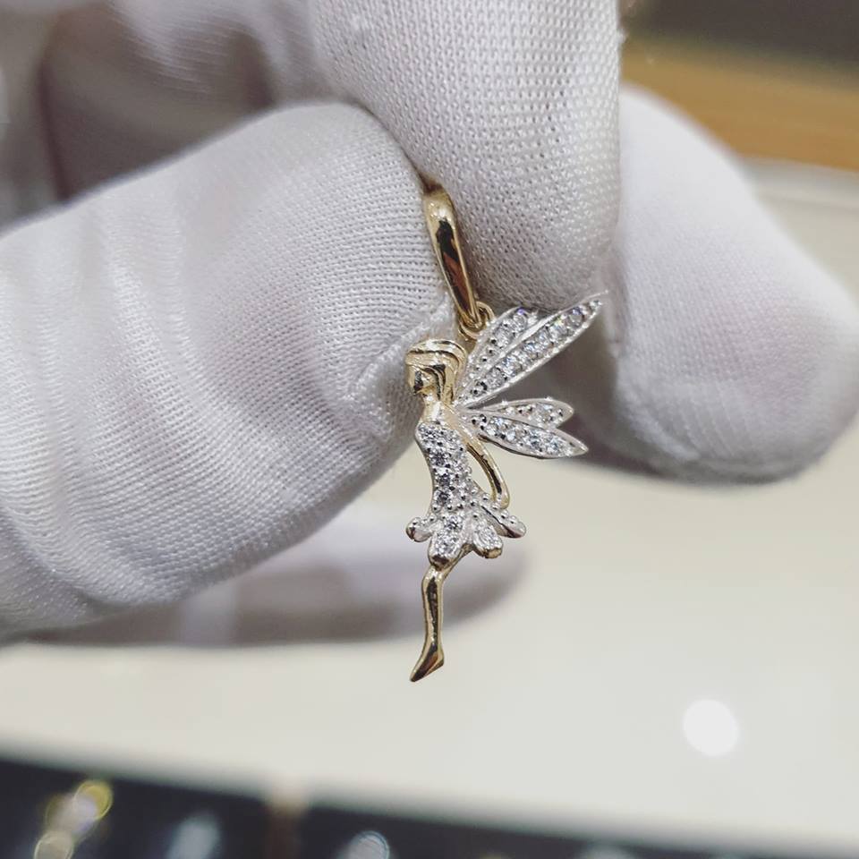 9ct Yellow Gold Cubic Zirconia Fairy Pendant