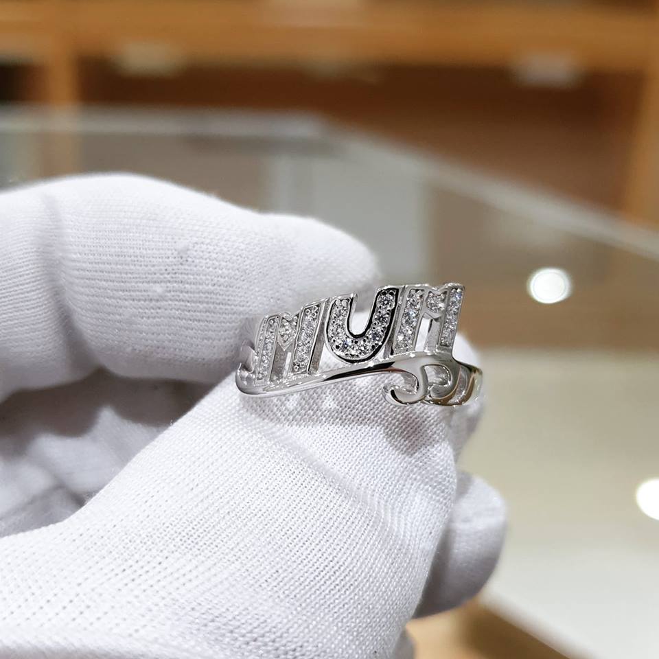 925 Sterling Silver Mum Cz Ring