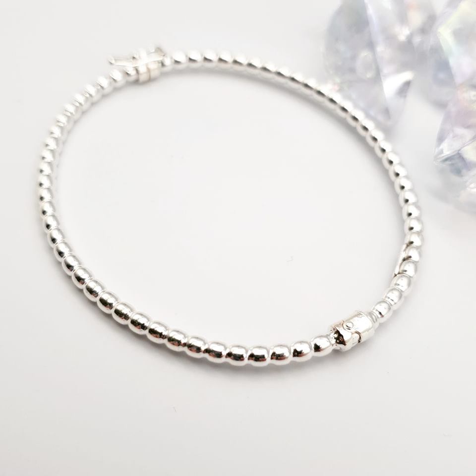 925 Sterling Silver Bead Ladies Bangle