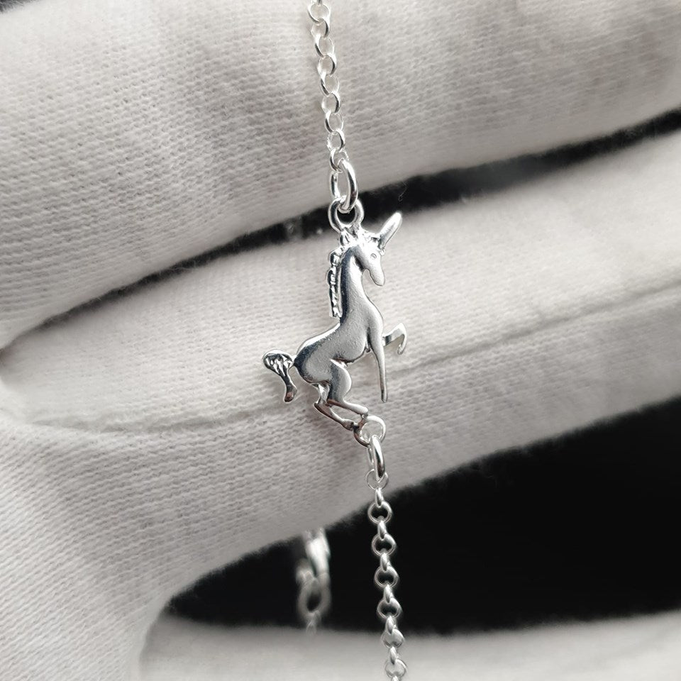 925 Sterling Silver Unicorn Bracelet