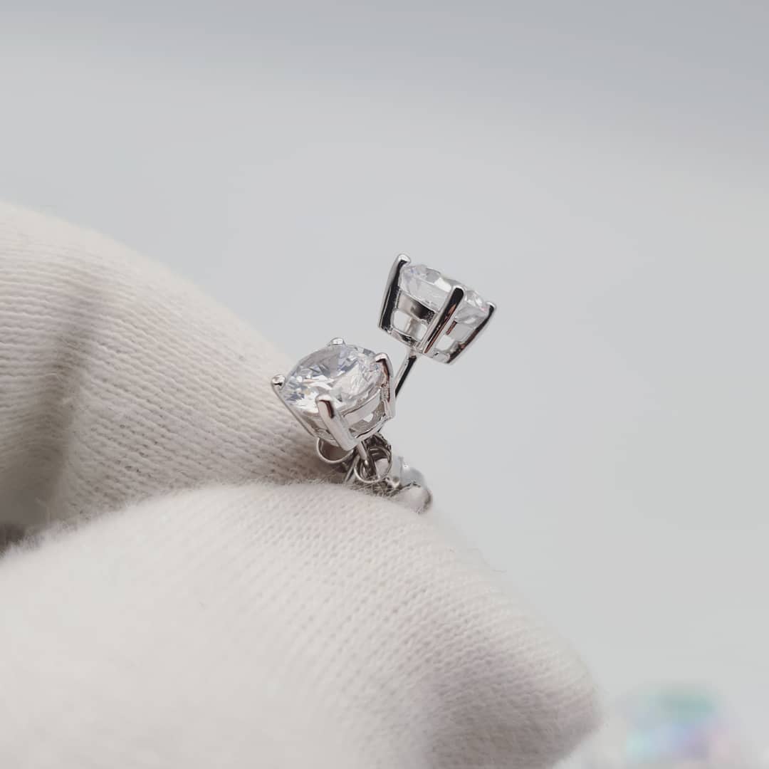 925 Sterling Silver Round Brilliant Cut Cubic Zirconia 6mm Stud