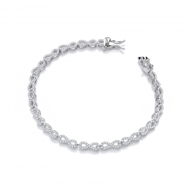 925 Sterling Silver Infinity Tennis Silver Cz Bracelet J-Jaz