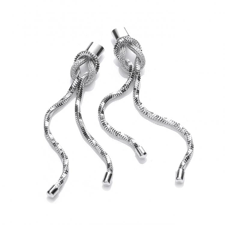 925 Sterling Silver Two Strand Drop Earrings J-Jaz