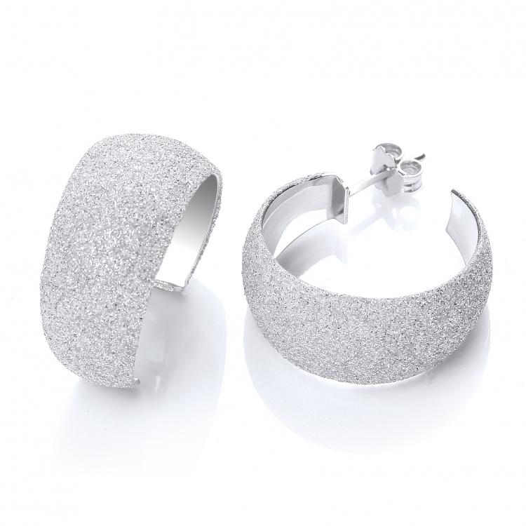 925 Sterling Silver Moondust Finish Silver Colour Rhodium Plated Earrings J-Jaz