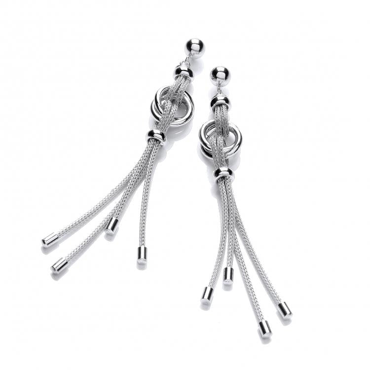 925 Sterling Silver Silver Fancy Drop Earrings J-Jaz