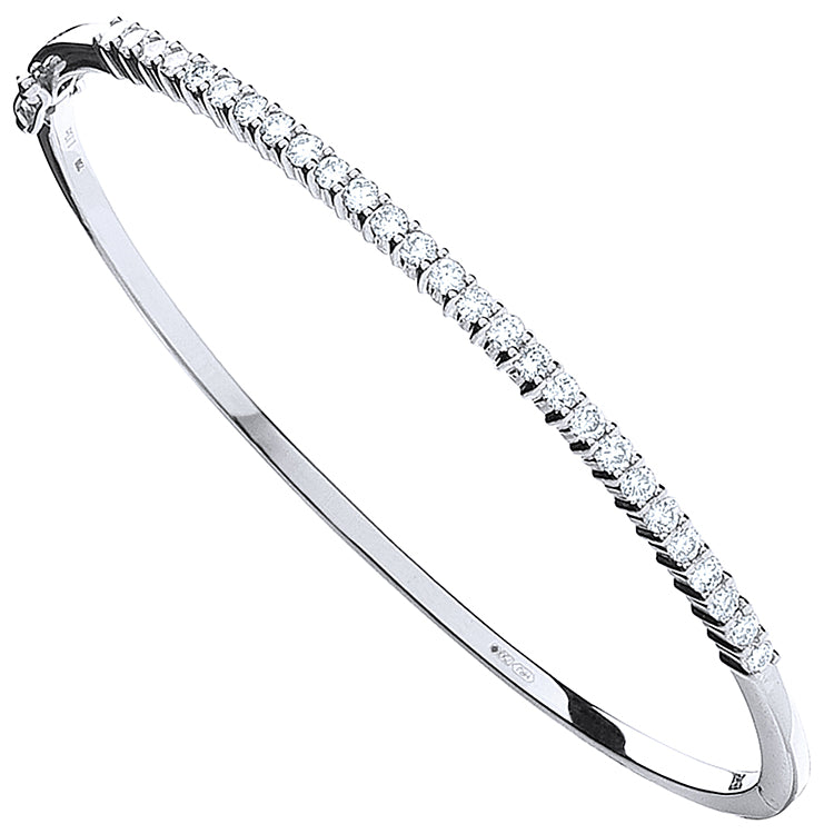 9ct White Gold 1.10ct Diamond Bangle