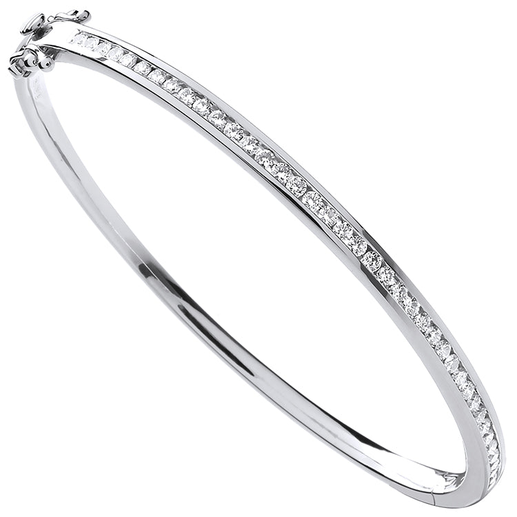 18ct White Gold 1.00ct Diamond Bangle