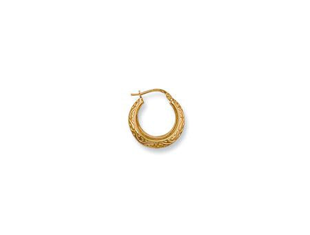 9ct Yellow Gold 18mm Patterned Creoles