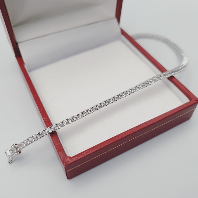 925 Sterling Silver Cubic Zirconia Tennis Bracelet