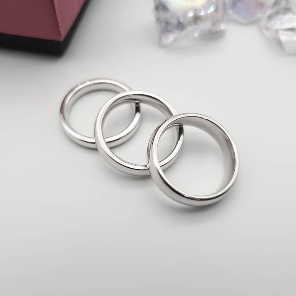925 Sterling Silver 3mm, 4mm and 5mm Court Wedding Band Ring