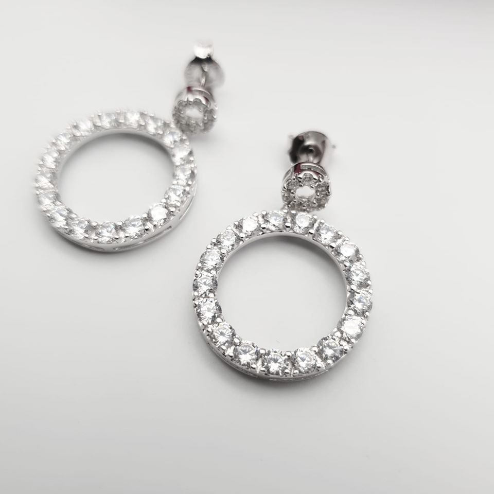 925 Sterling Silver Circle of Life Drop Earrings