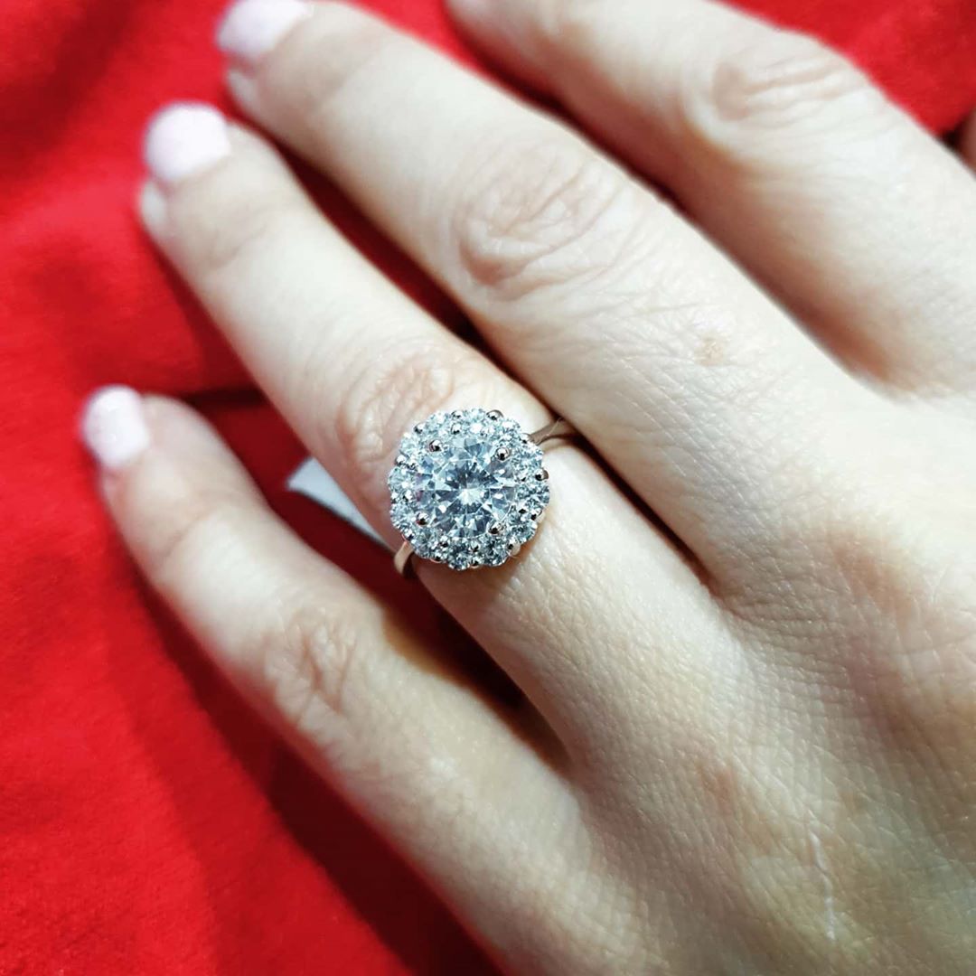 925 Sterling Silver Claw Set Cz Cluster Ring