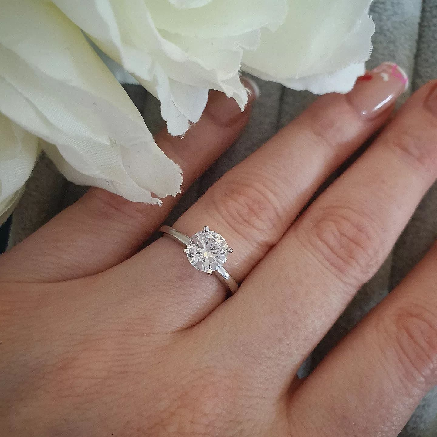 925 Sterling Silver 1.5ct CZ Solitaire Engagement Ring