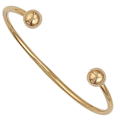 9ct Yellow Gold Hollow Childs Torque Bangle