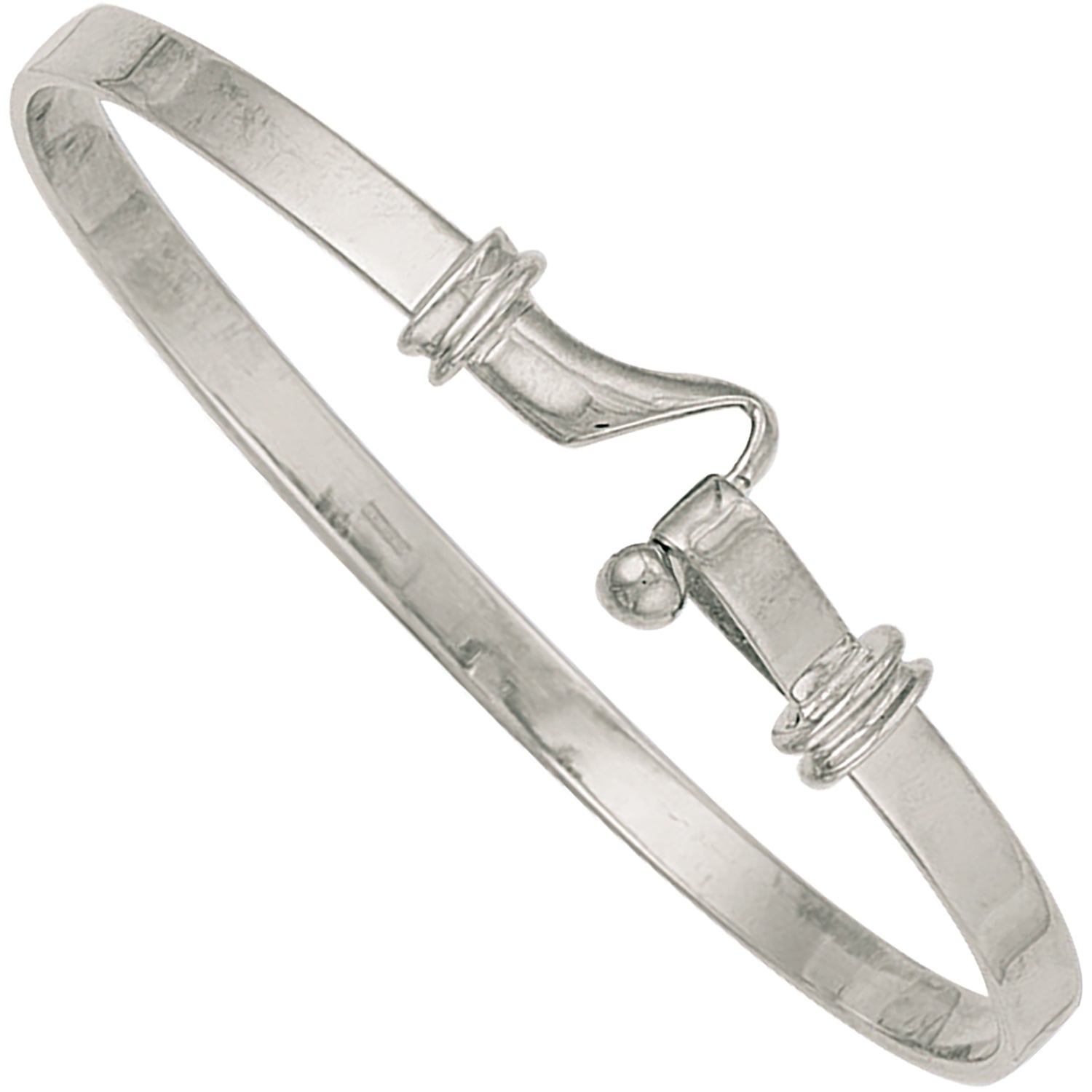 9ct White Gold Hook Bangle