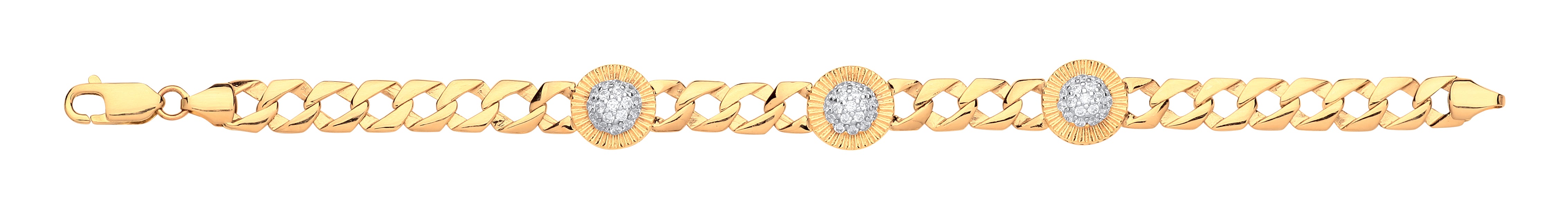 9ct Yellow Gold Style Round Cubic Zirconia Childs / Ladies Bracelet