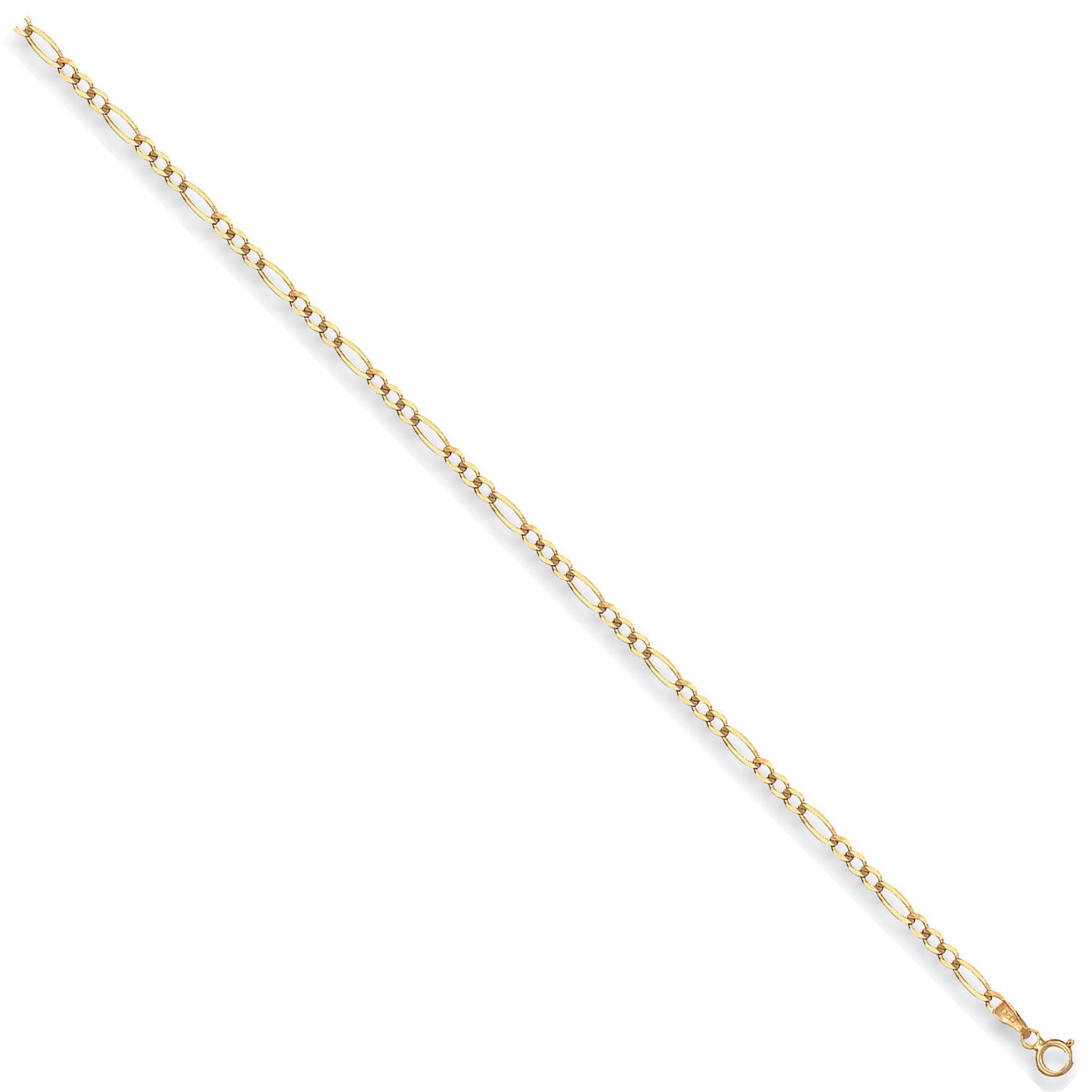 9ct Yellow Gold 2.7mm Economy Figaro Chain