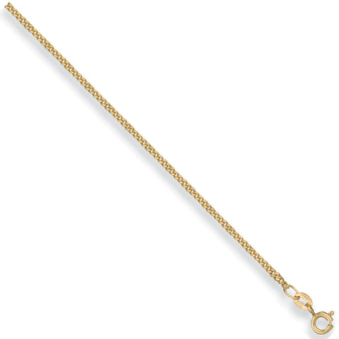 9ct Yellow Gold 1.7mm Traditional Classic Curb Chain