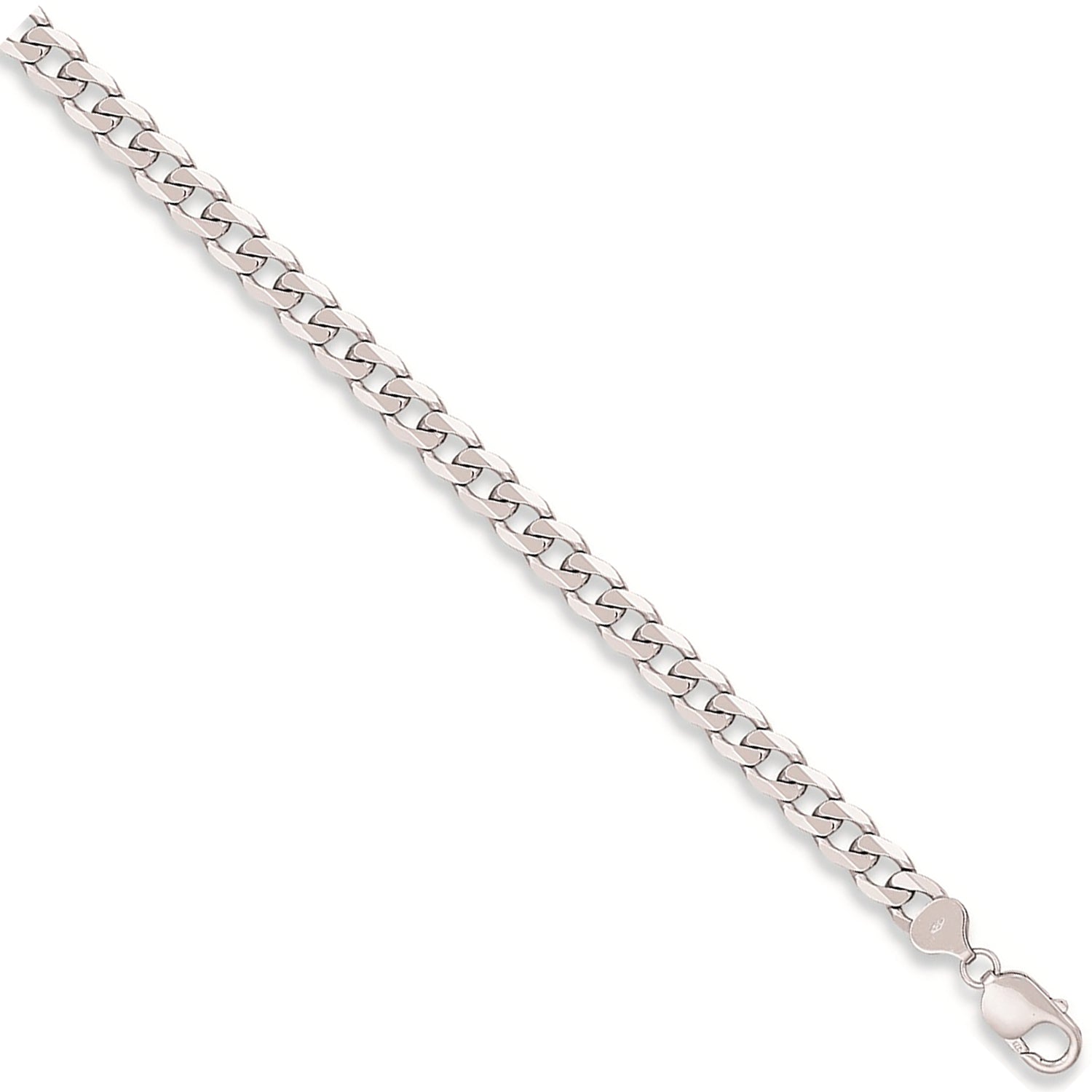 9ct White Gold 5.5mm Curb Chain