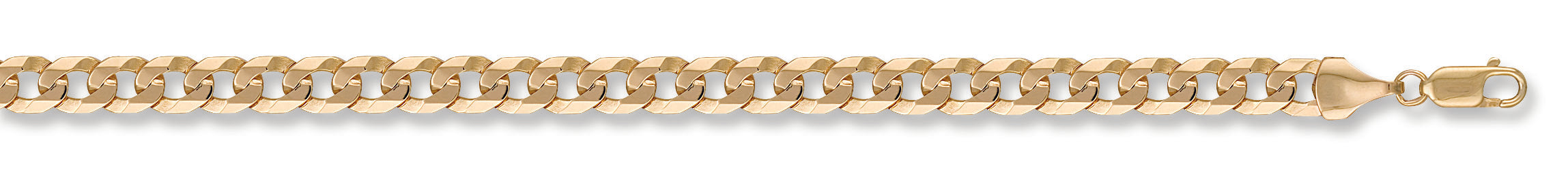 9ct Yellow Gold 6.7mm Thick Flat Curb Chain